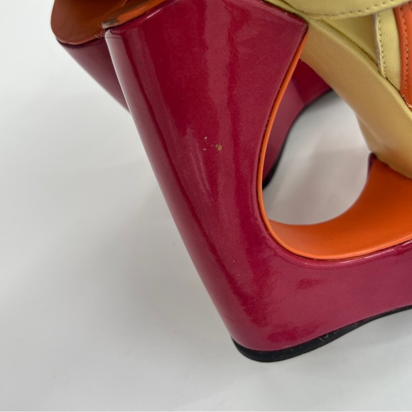 Stuart Weitzman Color block Cutout Block heeled Wedges - Size 7.5 - Picture 15 of 15